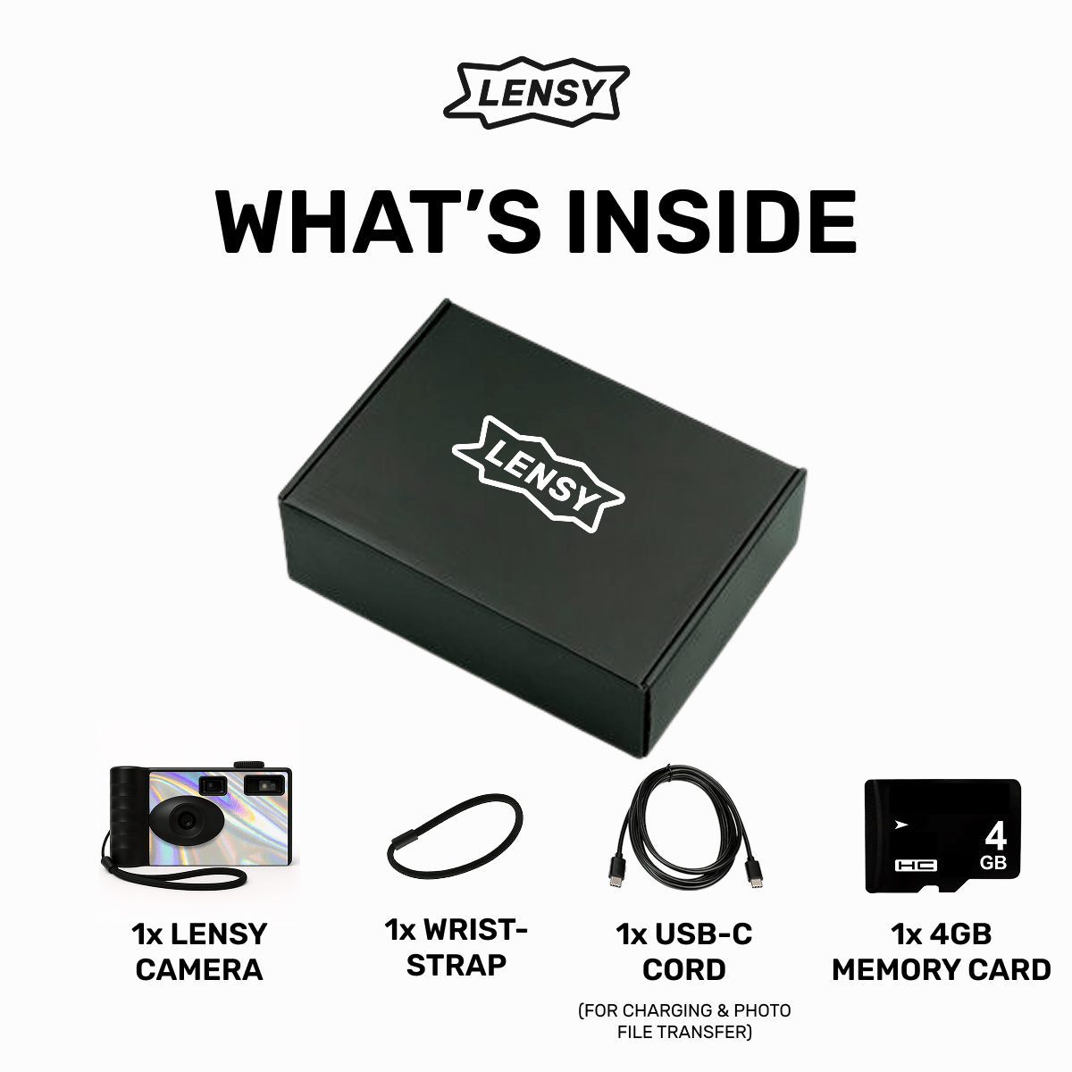 Screen Free Digital Camera - Lensy, , Lensy